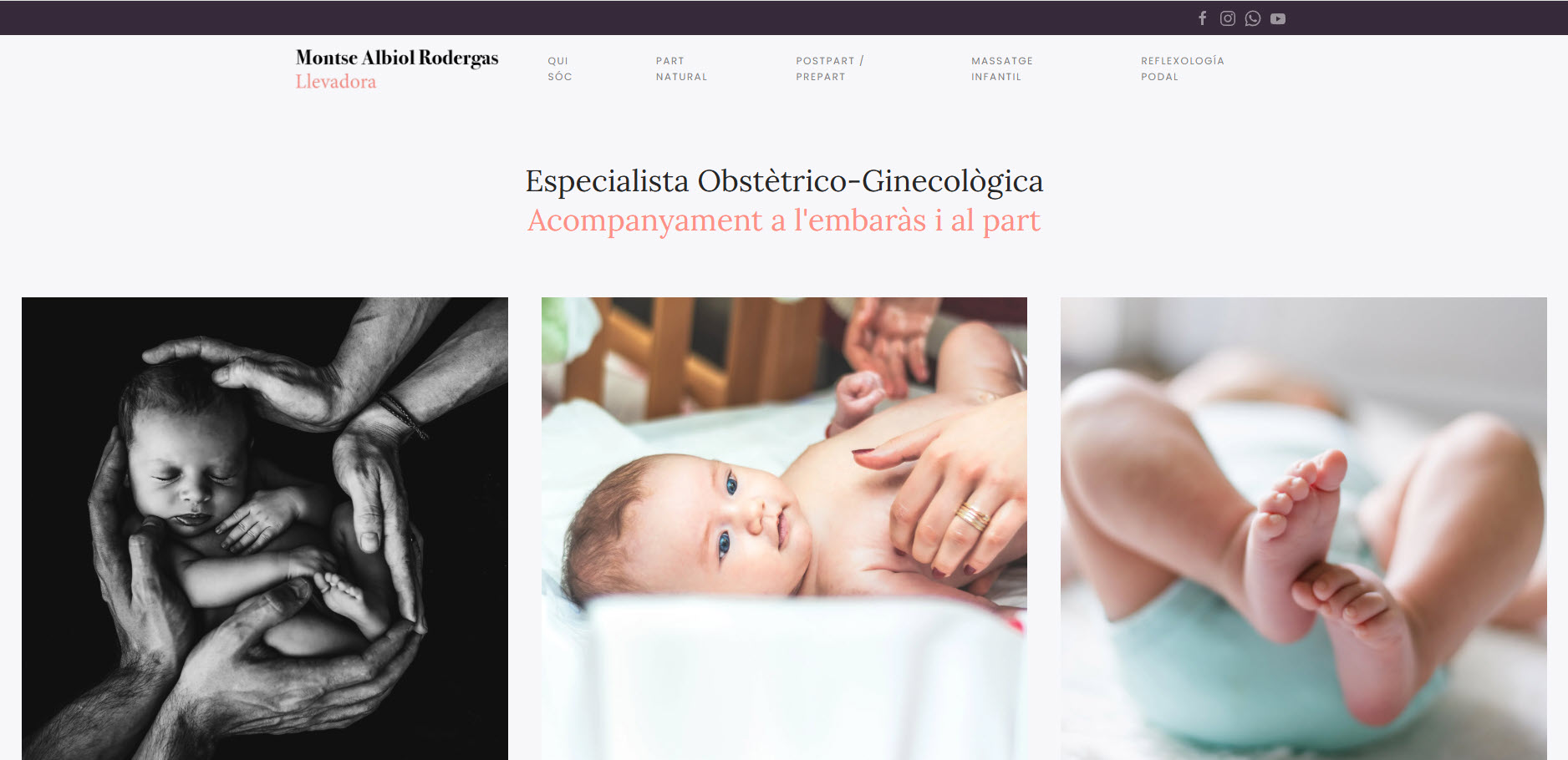 Vista de la página usada para comparar las versiones CMS y estática